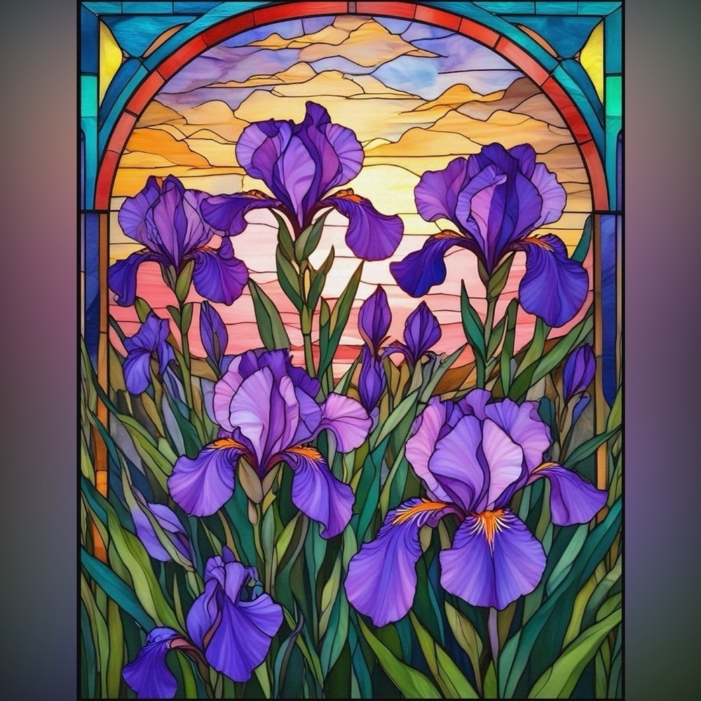 Springbok Stained Glass Iris 500 Piece Jigsaw Puzzle for Adults Children’s Toy - Picture 3 of 3
